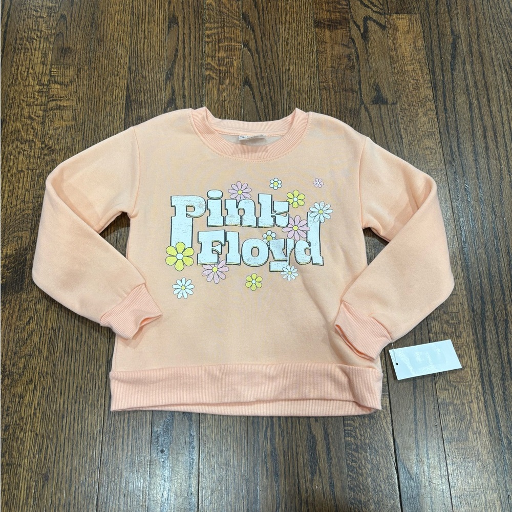 Pink Floyd girls tropical peach Sweatshirt size 4/5